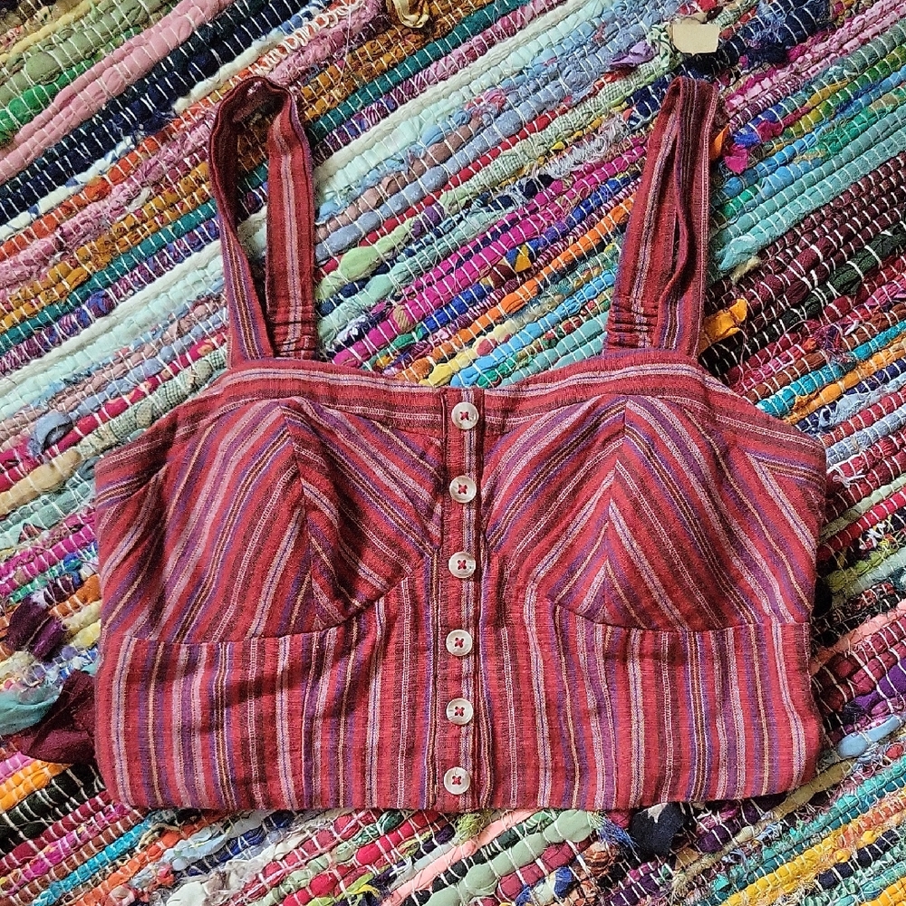 American Eagle Striped Crop Top